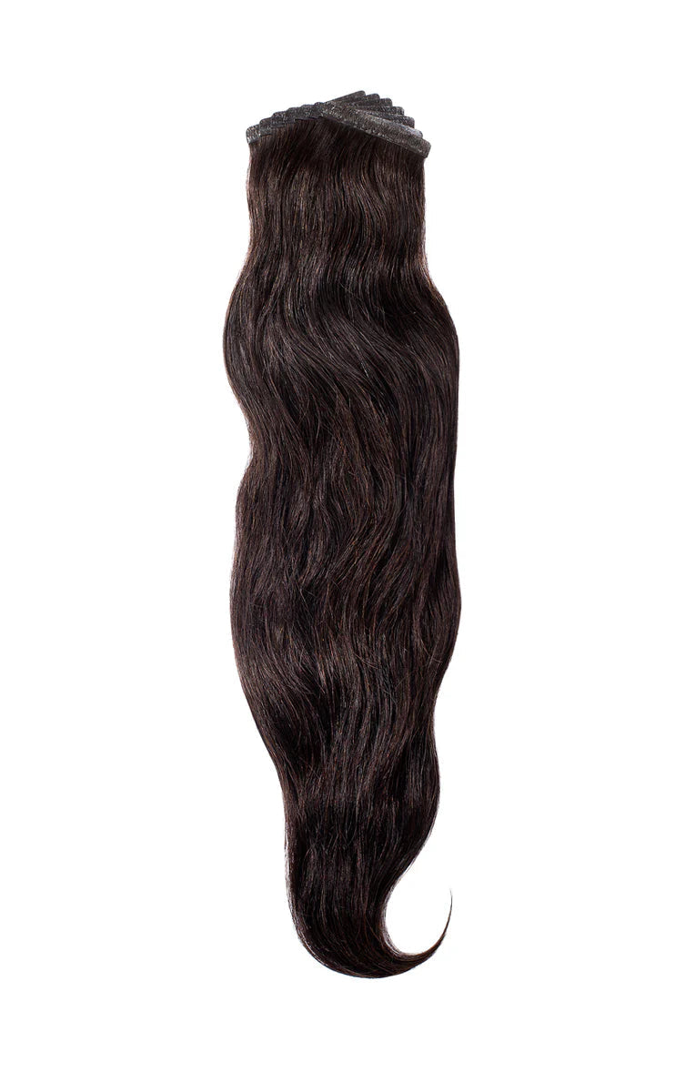 Perlino Misty Meadow #1b hand-tied tape-in hair extensions — shade swatch