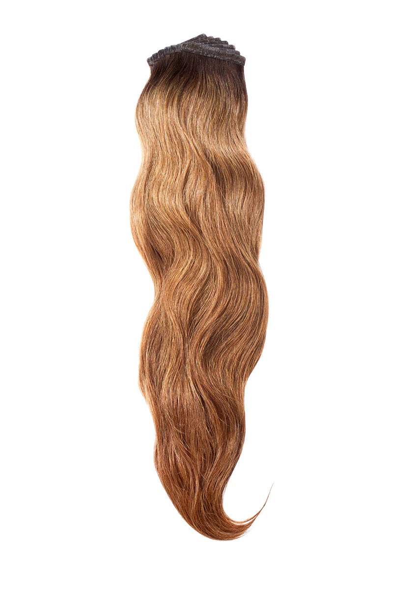 Perlino Coffee Kissed #6a hand-tied tape-in hair extensions — shade swatch