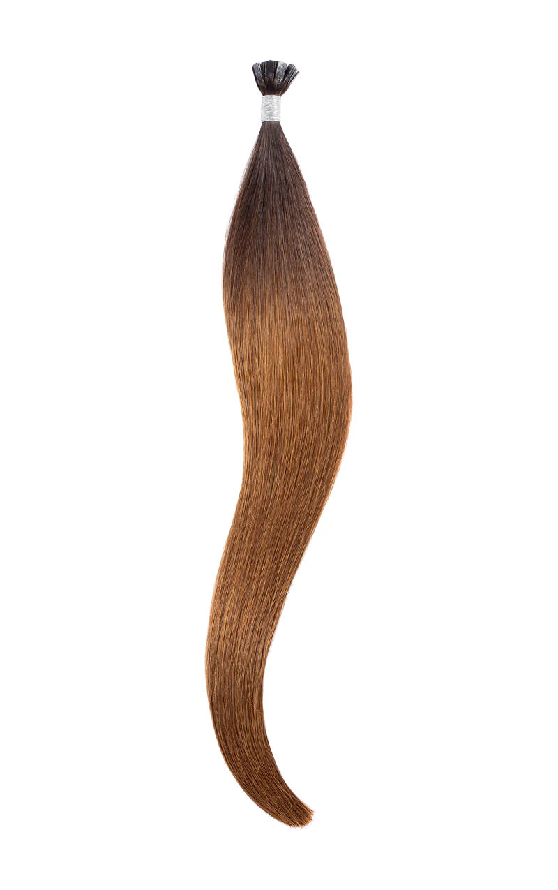 Perlino Coffee Kissed #6a Signature K-tip hair extensions — shade swatch