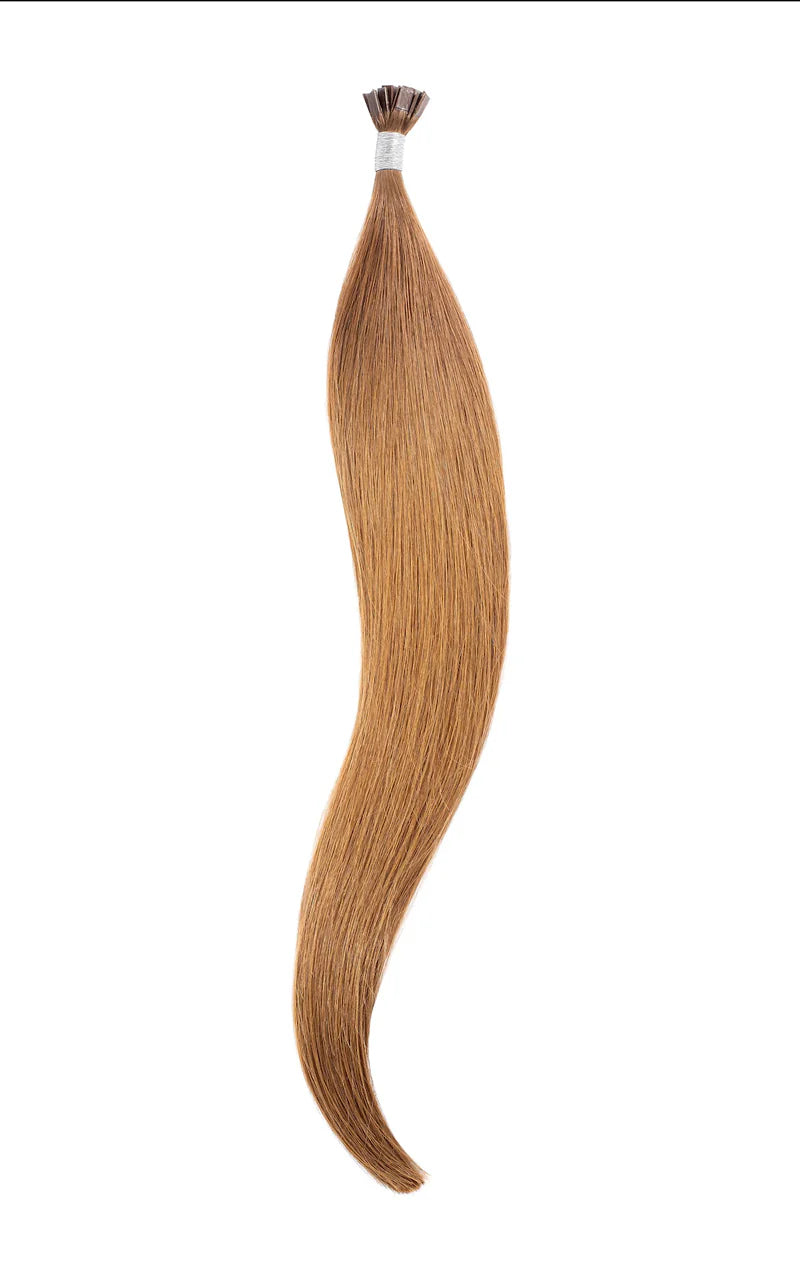 Perlino More Honey Please #7b Signature K-tip hair extensions — shade swatch