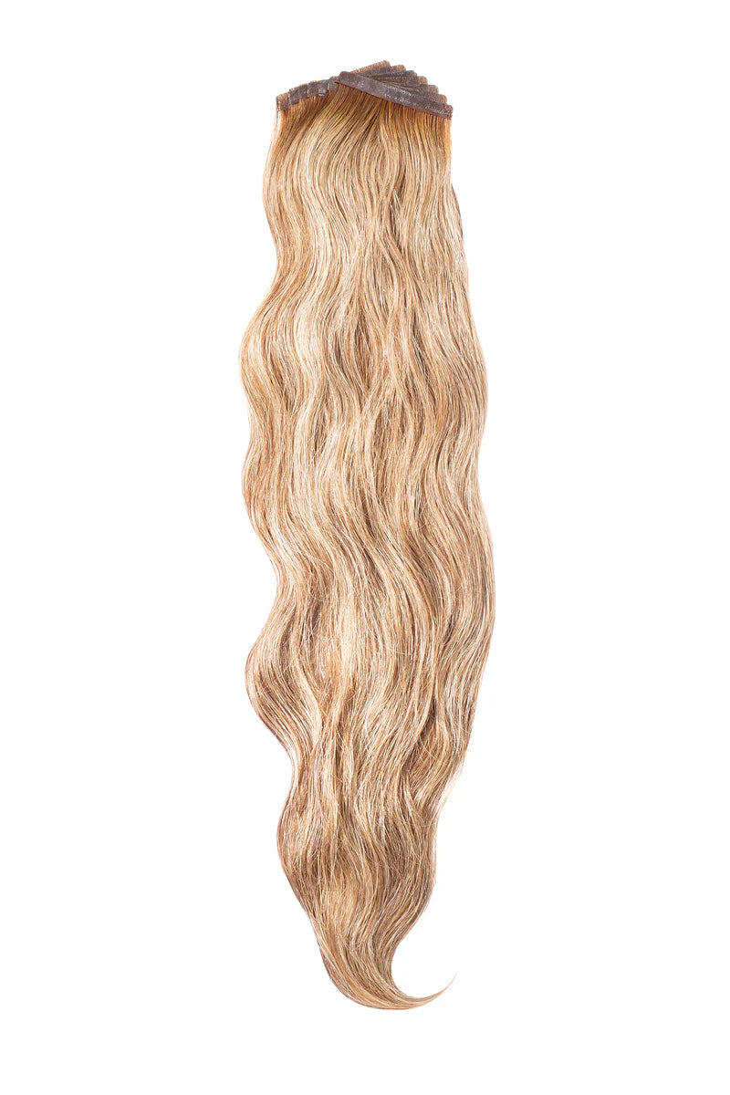 Perlino Tea Cakes #8/9 hand-tied tape-in hair extensions — shade swatch