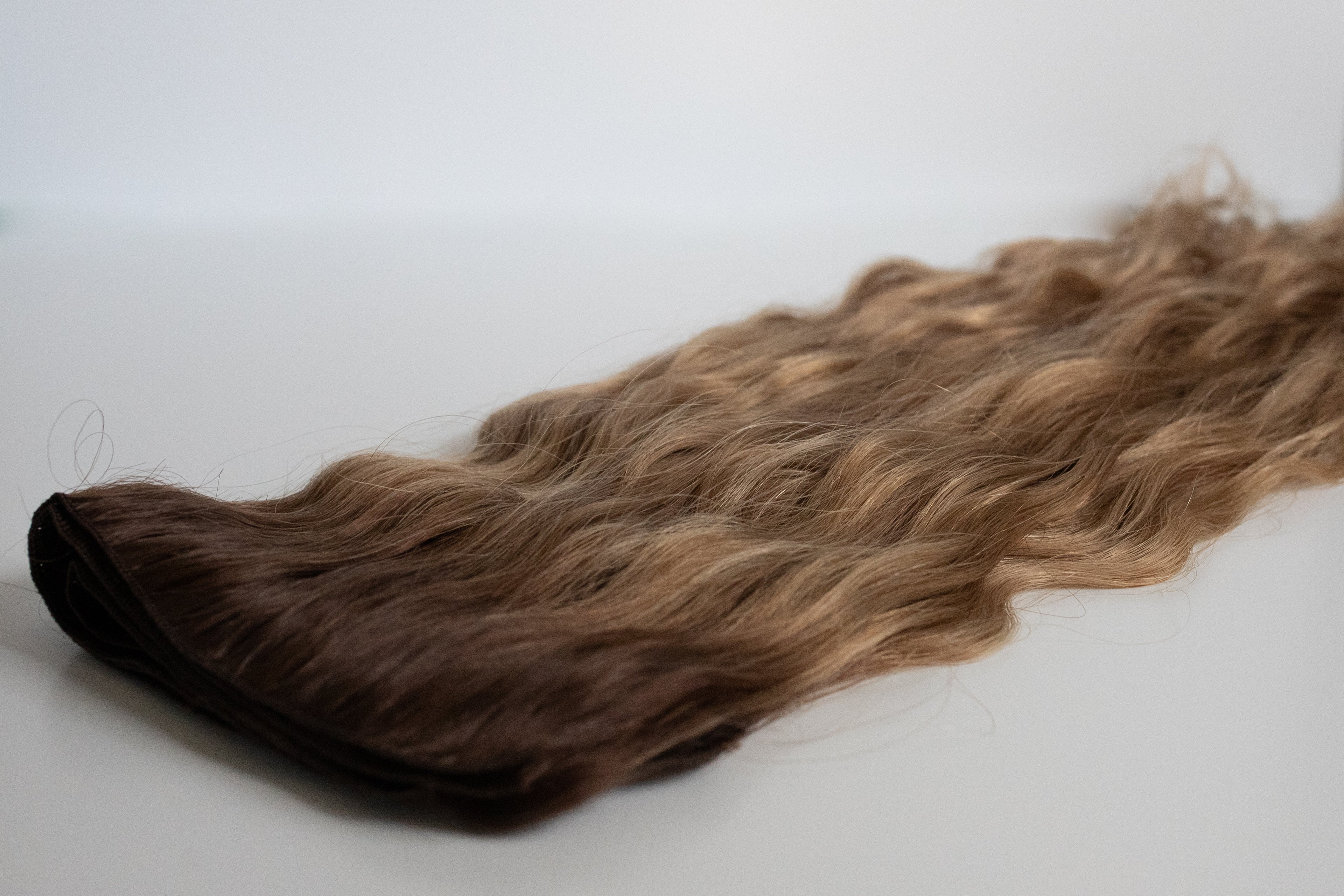 Beach Wave Hand Tied Weft - 9/7WBL (Dark Warm Blonde Mix)
